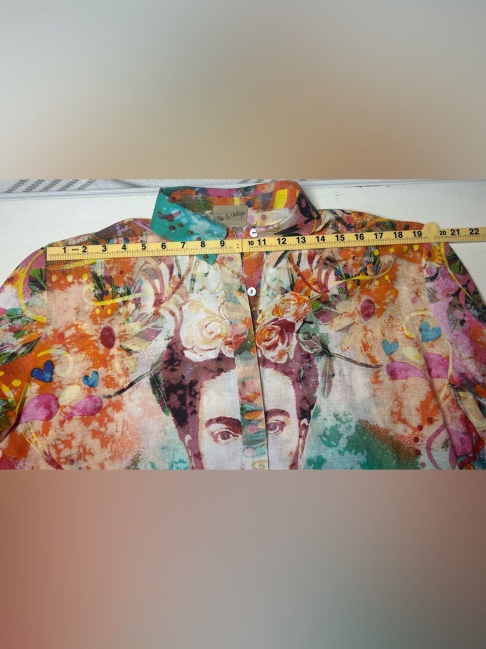 The Nu Vintage Art To Wear Art Deco Multicolored Boho Oversized Top Size M - Picture 9 of 12